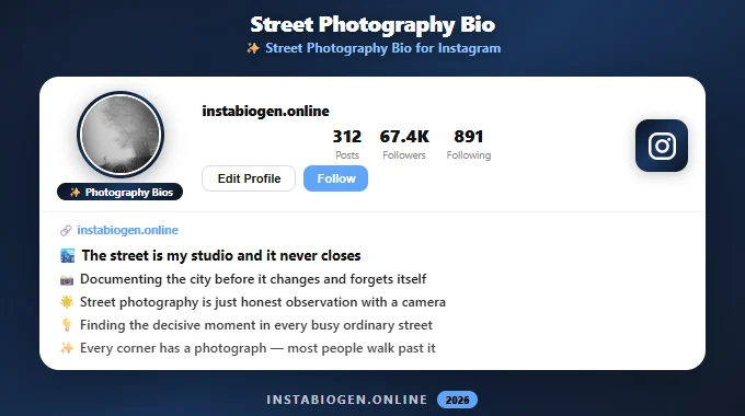 Street Photography Bio for Instagram